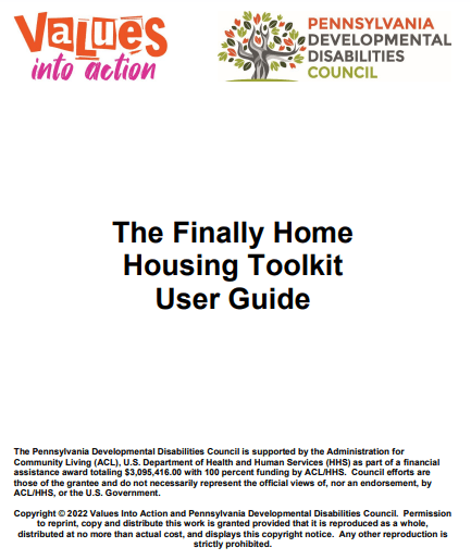 The Finally Home Housing Toolkit User Guide cover page